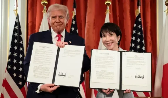 ٹرمپ اور جاپان کی وزیرِاعظم تاکائچی کی ٹوکیو ملاقات، نایاب معدنیات اور مصنوعی ذہانت میں تعاون کے معاہدے