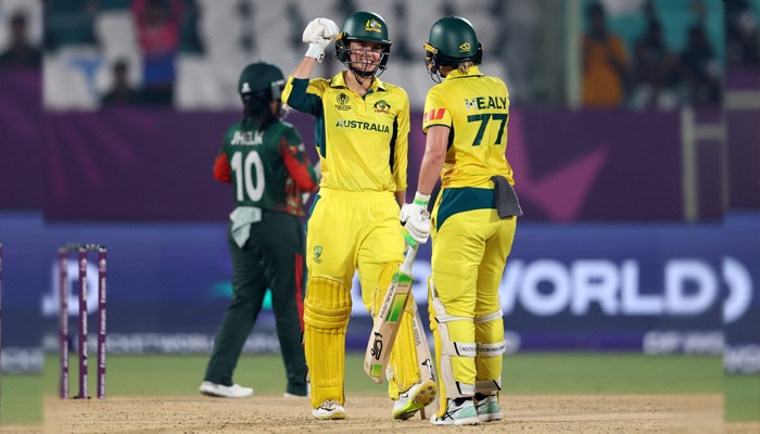 ویمنز ورلڈ کپ آسٹریلیا کی بنگلادیش پر 10 وکٹوں سے فتح، سیمی فائنل میں رسائی حاصل کرلی