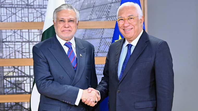 اسحاق ڈار کی صدر یورپی یونین کونسل سے ملاقات، دوطرفہ تعاون پر تبادلہ خیال