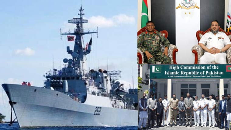 پاک بحریہ کا جہاز ’پی این ایس سیف‘ مالے بندرگار آمد، پرتپاک استقبال