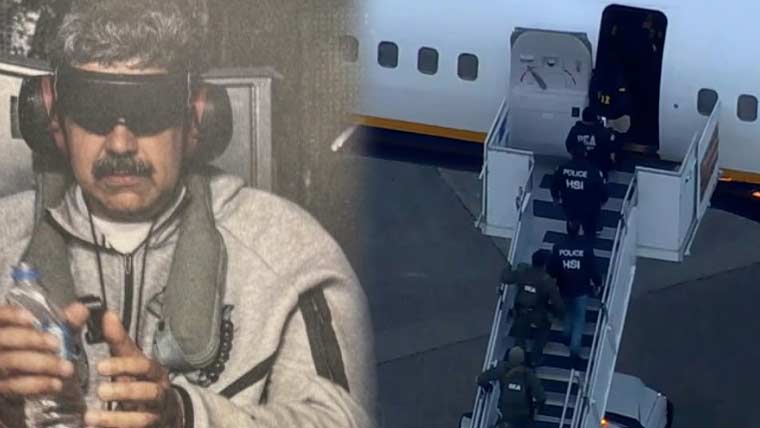امریکی طیارہ وینزویلا کے مغوی صدر مادورو کو لے کر نیویارک پہنچ گیا