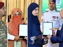 ایوان صدر میں پروقار تقریب، مسلح افواج کے افسران و جوانوں کو اعزازات سے نوازا گیا