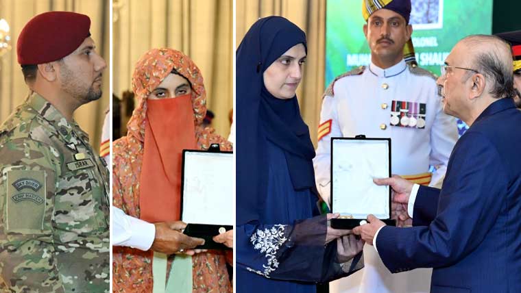 ایوان صدر میں پروقار تقریب، مسلح افواج کے افسران و جوانوں کو اعزازات سے نوازا گیا