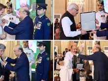 ایوان صدر میں تقریب، مختلف شعبوں میں نمایاں خدمات انجام دینے والوں میں اعزازات تقسیم